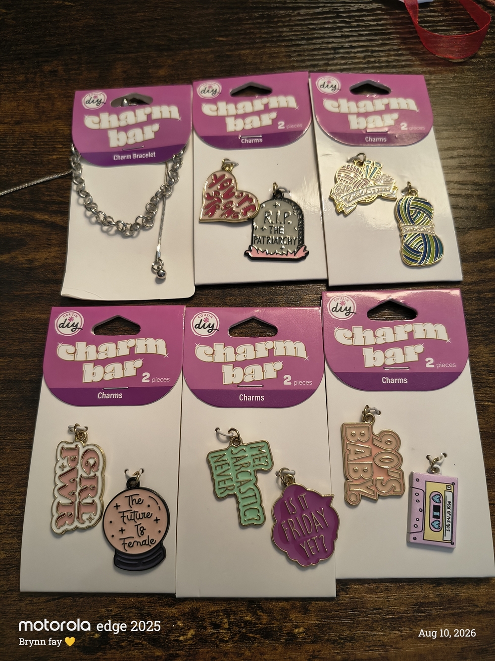 Women’s Pink Enamel Statement Charms (Pack)